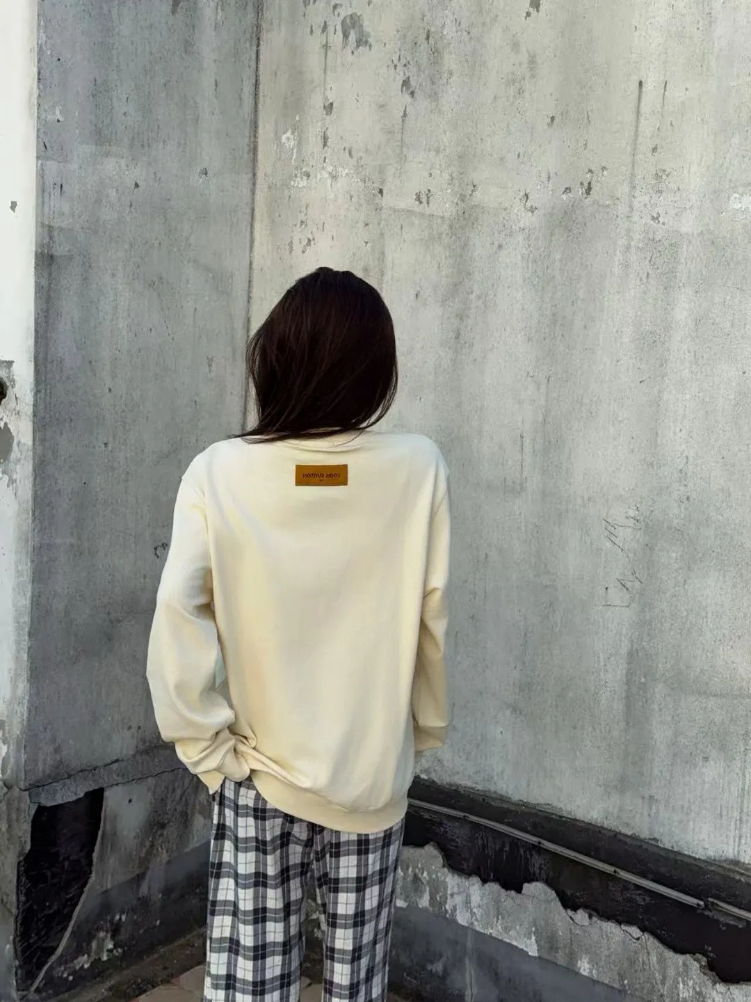 Louis Vuitton/Louis Vuitton 25Fw tassel presbyopic letter embroidered round neck sweatshirt